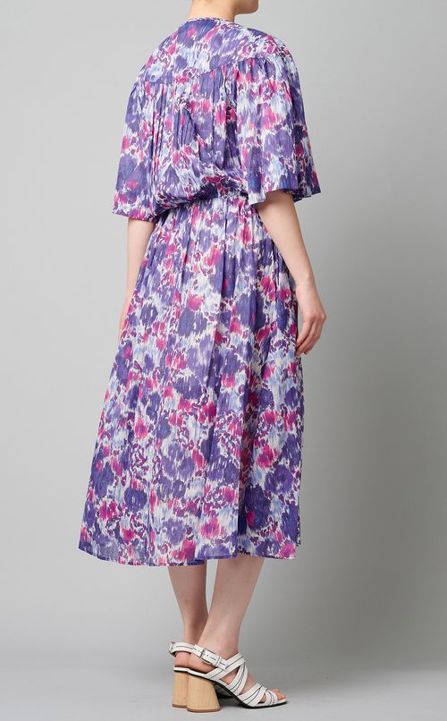 ベルスリーブギャザーロングワンピース