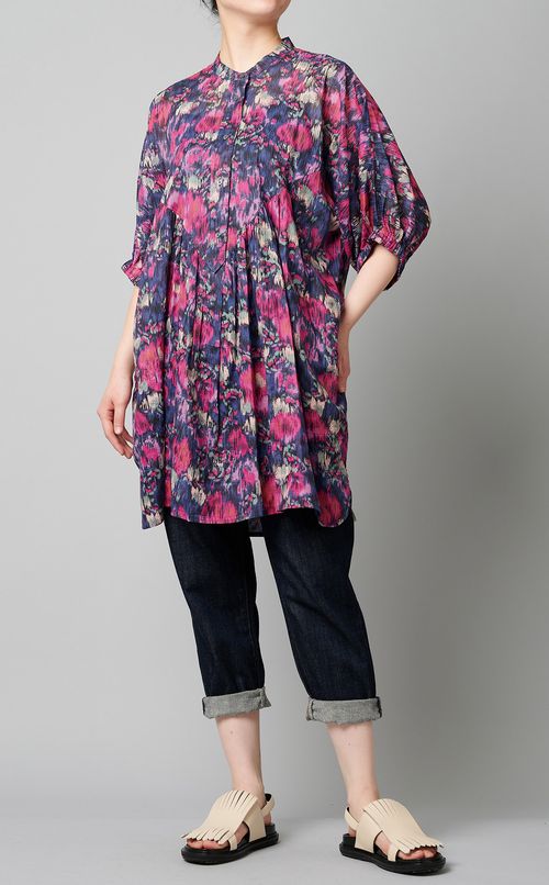 プリントプルオーバーフレアブラウス