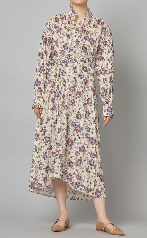 プリントフリルカシュクールワンピース