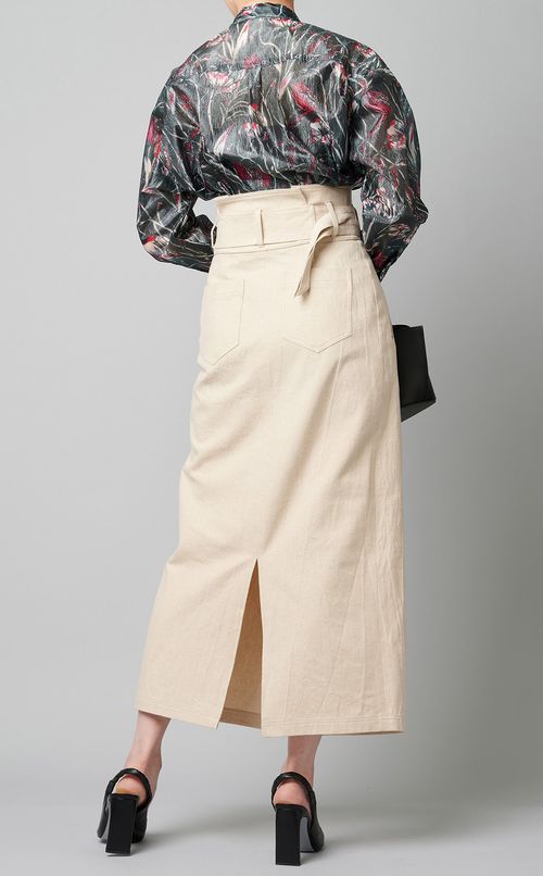 コットンリネンラップスカート