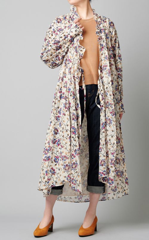 プリントフリルカシュクールワンピース