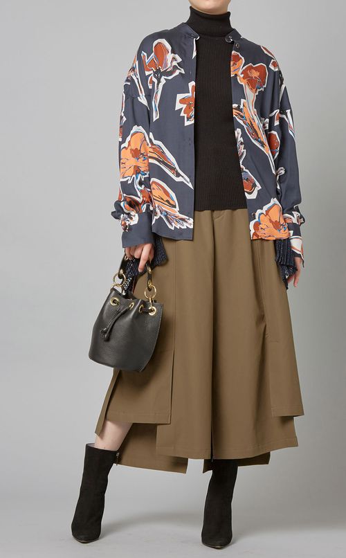 フラワープリントコクーンシャツ