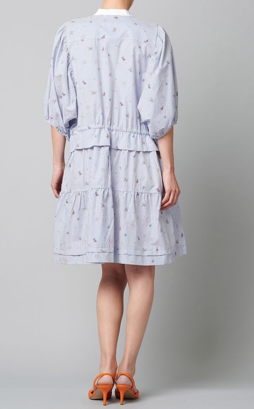 ミニフラワーストライプワンピース