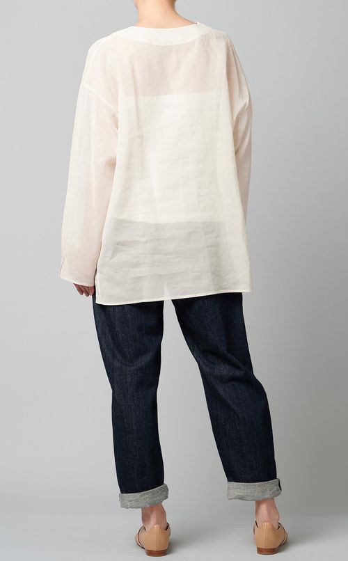 コットンVネックプルオーバー