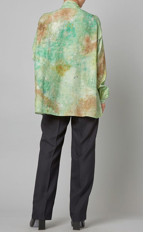 スケッチプリントスカーフブラウス