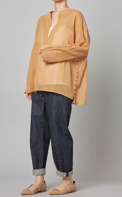 コットンVネックプルオーバー