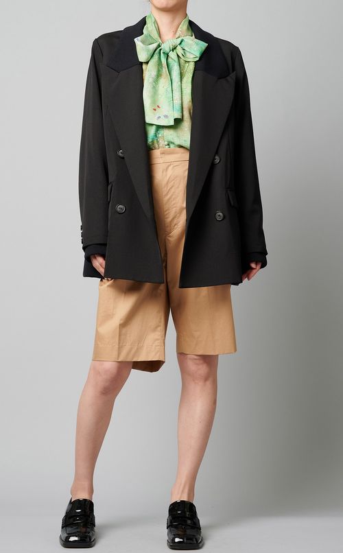 スケッチプリントスカーフブラウス