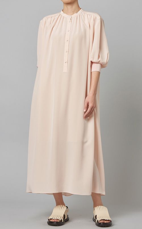 ギャザーボリュームロングワンピース