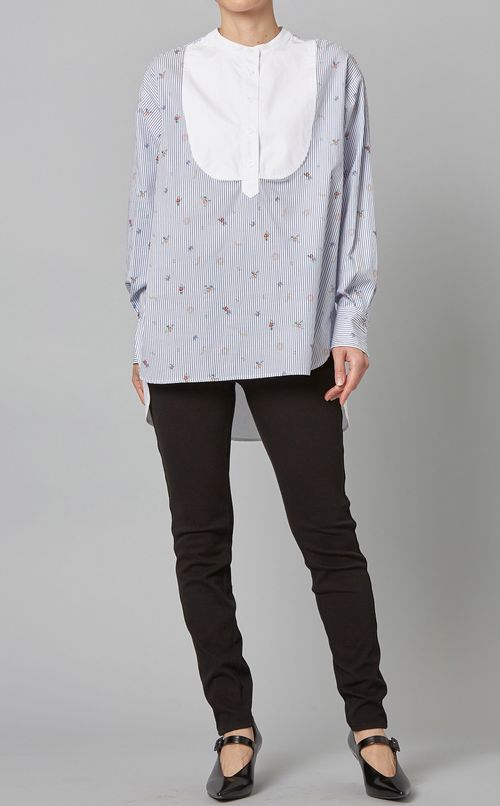 ミニフラワーストライプシャツ