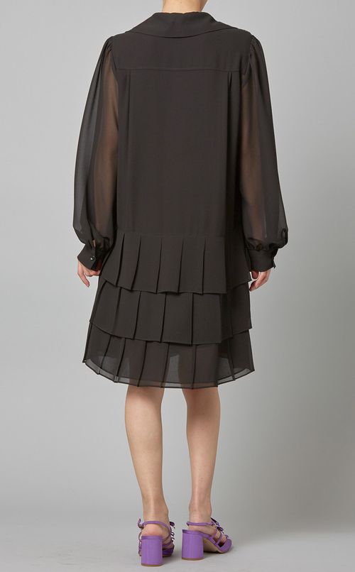 シアースリーブフレアワンピース