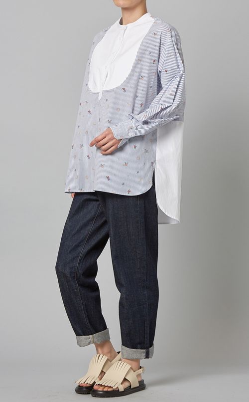 ミニフラワーストライプシャツ