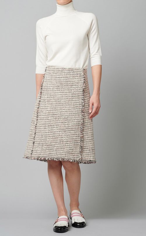 フリンジツイードスカート