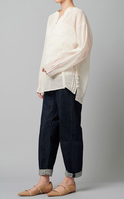 コットンVネックプルオーバー