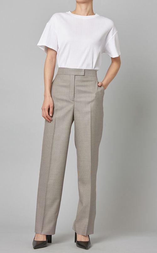 シルク混ストレートパンツ