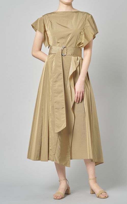 シャンブレーフリルワンピース