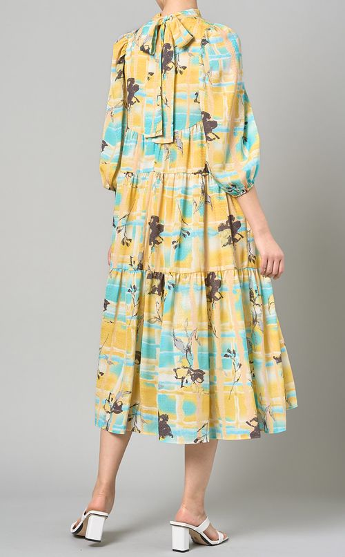 フラワープリントティアードワンピース