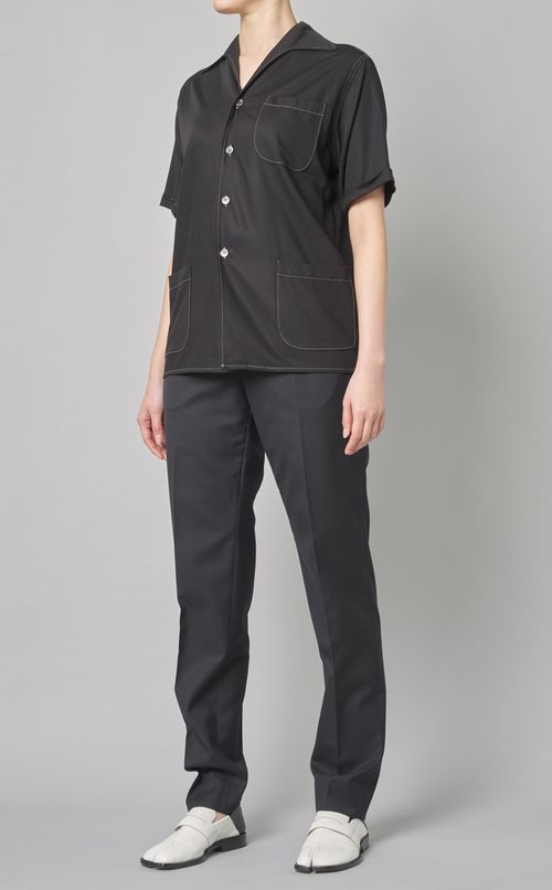 ステッチオープンカラーシャツ