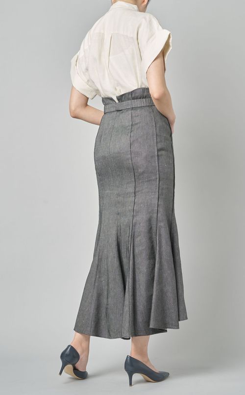 シルク麻ツイルマーメイドスカート