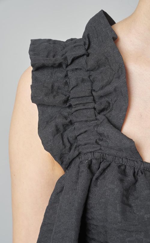 ジャガードギャザーフレアワンピース