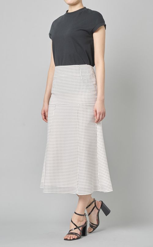 ドットプリントフレアロングスカート
