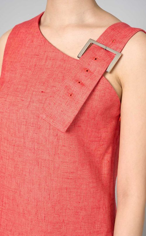 コットンリネンワンショルダードレス