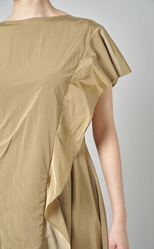 シャンブレーフリルワンピース