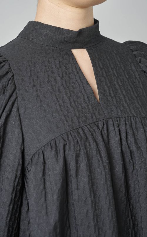 ジャガードティアードボウタイワンピース