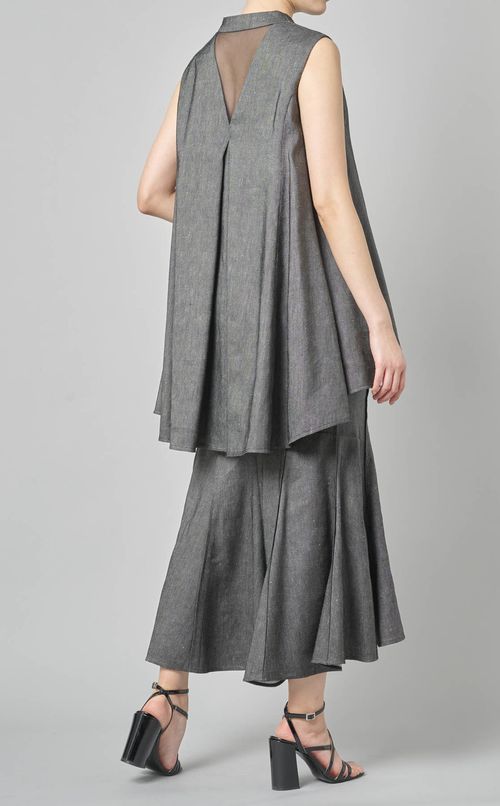 シルク麻フレアプルオーバー