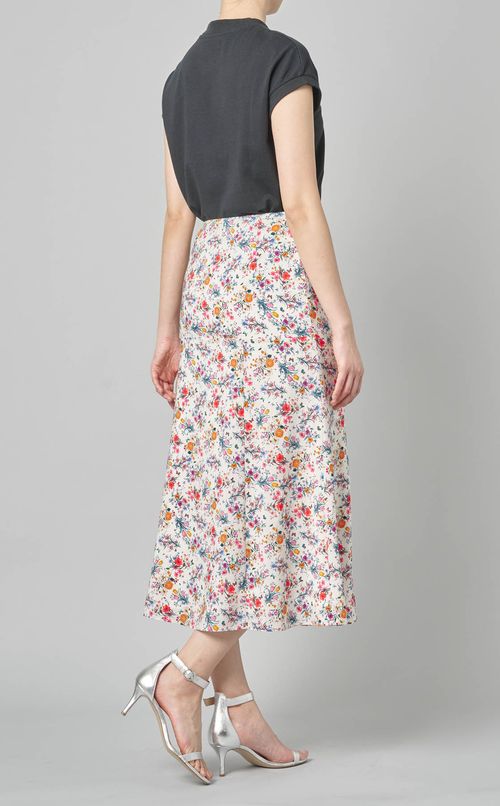 フラワープリントフレアロングスカート