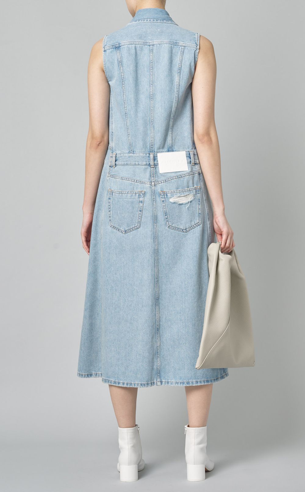 【MM6】スリットロングワンピース MM6 Maison Margiela|デニムノースリーブロングワンピース