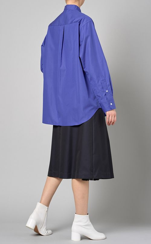 コットンブロードバンドカラーシャツ