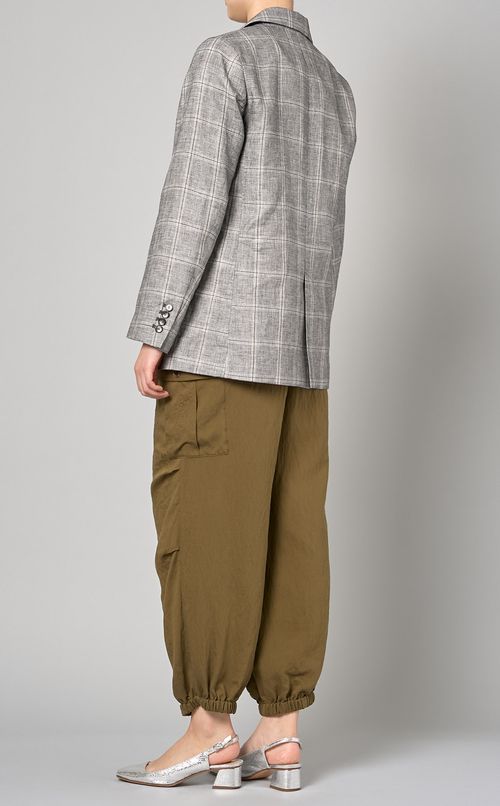 コットンリネンチェックチジャケット