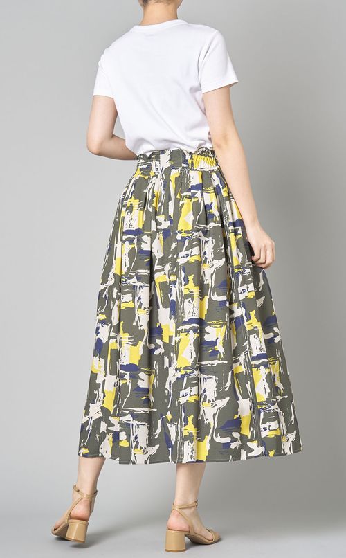 ジオメトリックプリントフレアスカート