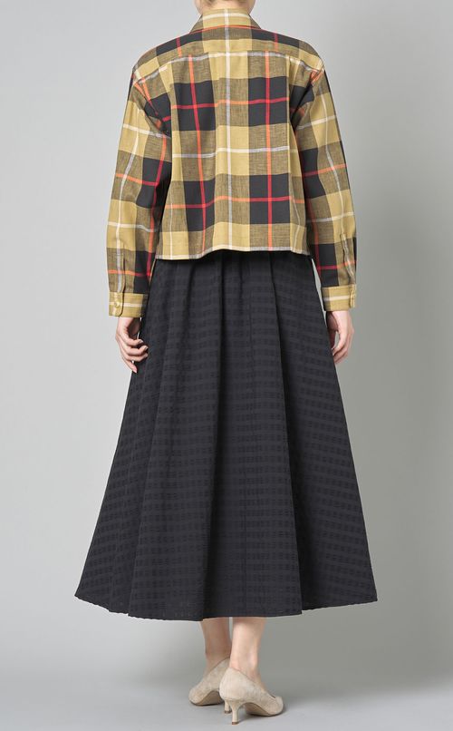 ワッシャーチェックシャツブルゾン