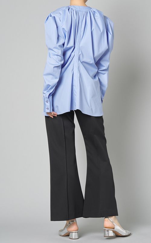 コットンギャザースリーブブラウス