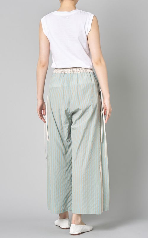 ストライプサイドリボンイージーパンツ