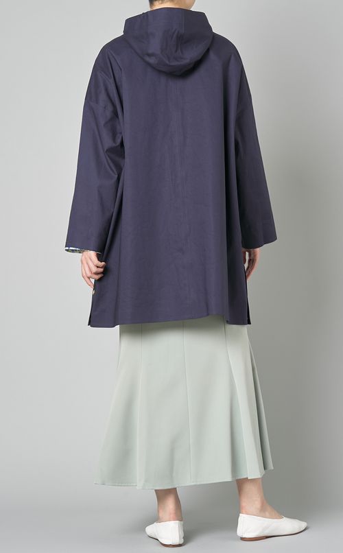 フーデッドコットンローンコート