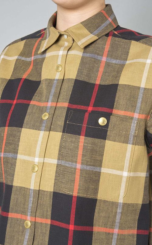 ワッシャーチェックシャツブルゾン