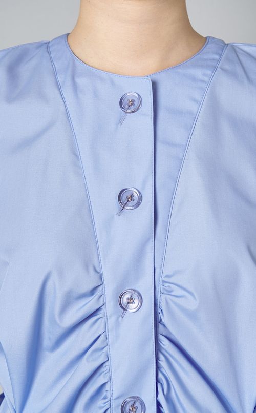 コットンギャザースリーブブラウス