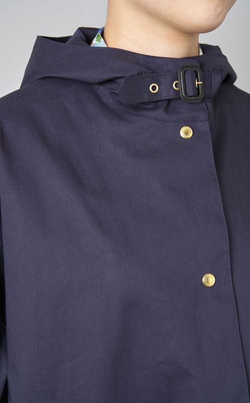 フーデッドコットンローンコート