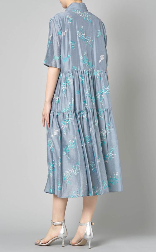 フィッシュエンブロイダリーシャツドレス