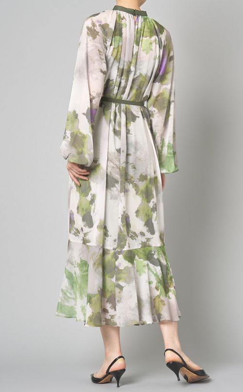 マーブルプリントシアーワンピース