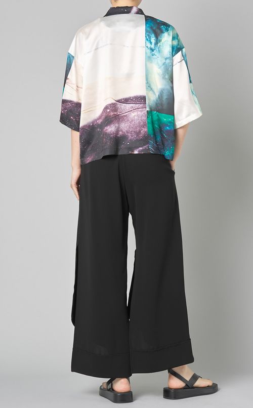 プリントオープンカラーシャツ