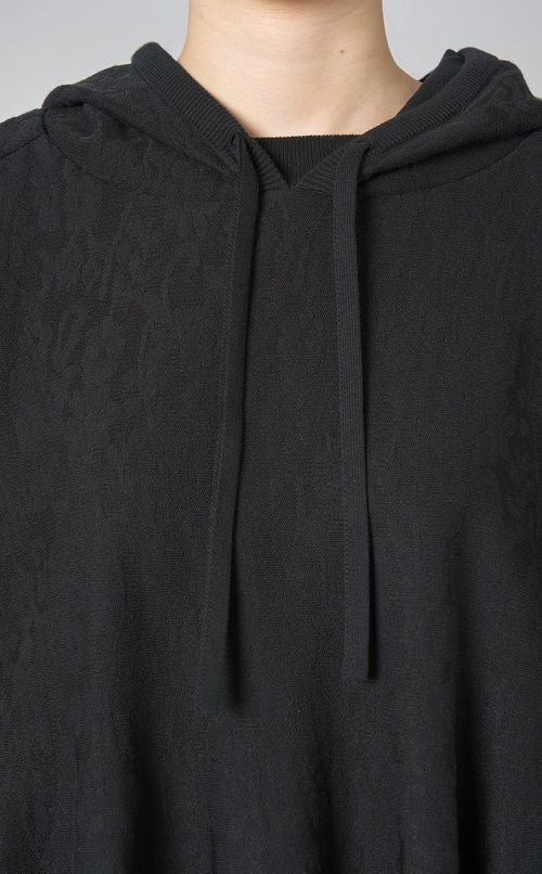 ミニフラワージャガードニットフーディ