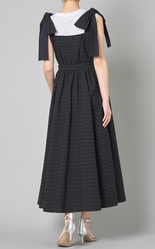 サッカーリボンストラップフレアワンピース