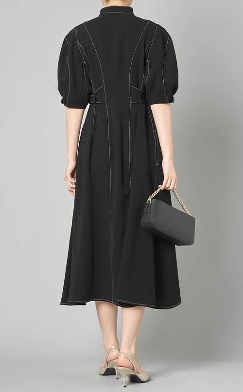 パフスリーブロングシャツワンピース