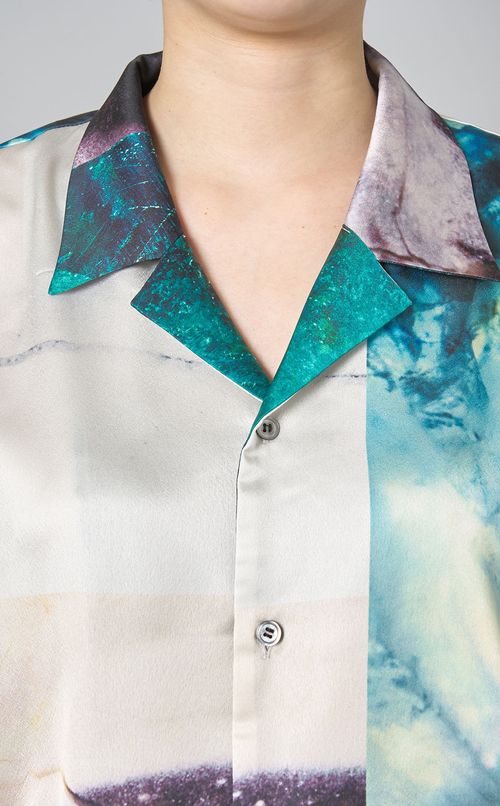 プリントオープンカラーシャツ