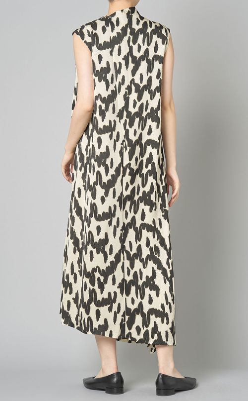 プリントドレープネックワンピース