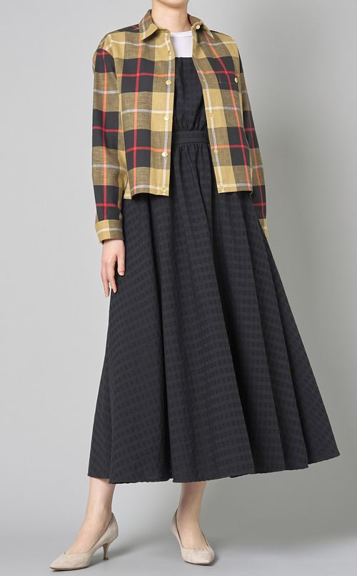 サッカーリボンストラップフレアワンピース