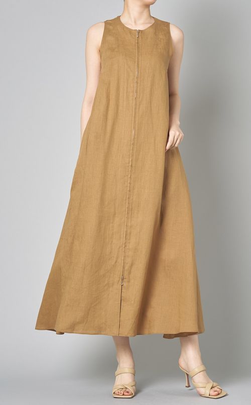 リネンカットアウトバックワンピース